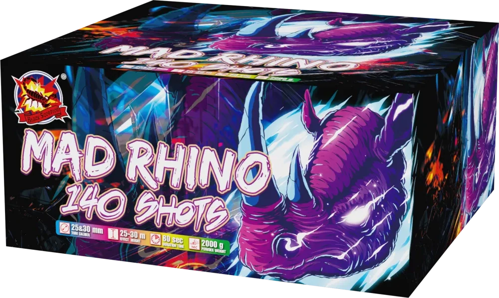 Ohňostroj Mad Rhino 140rán 25+30mm I+V