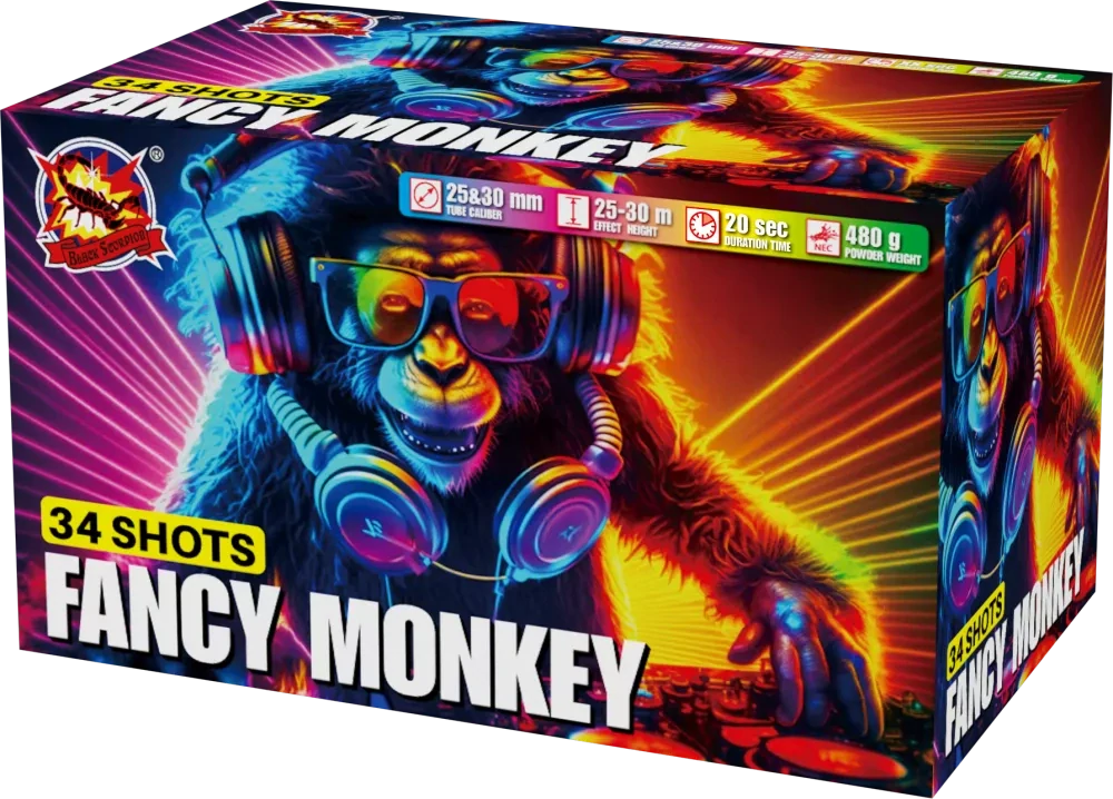 Ohňostroj Fancy monkey 34rán 25+30mm I+V