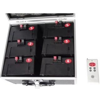 Diaľkový odpaľovací box s 6ks podstavcami